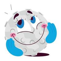 WebA cartoon style emoji of a full smiling moon vector