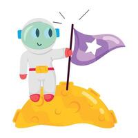 WebA cartoon style character on moon mission vector