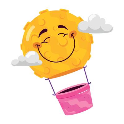 WebA comic style sticker of air adventure in cloudy weather