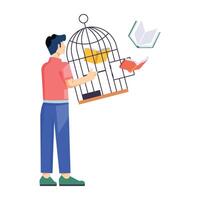 WebEducation freedom concept illustration in flat style vector