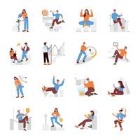 WebBundle of Progress and Analysis Flat Illustrations vector