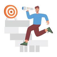 WebA flat character illustration of business vision vector