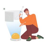 WebA flat character illustration of business hologram vector