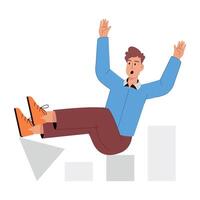 WebA flat illustration of business crisis vector