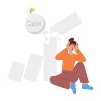 WebA flat style illustration of debt vector