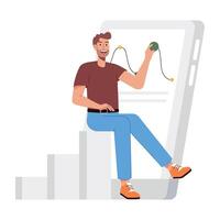 WebA flat style illustration of online statistics vector