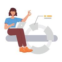 WebData infographics illustration designed in flat style vector