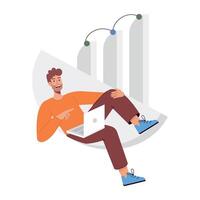 WebPerson doing online analysis, flat illustration vector