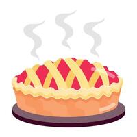 WebA flat style sticker of hot apple pie vector