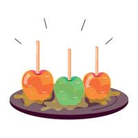 WebDipped apples sticker in flat style vector