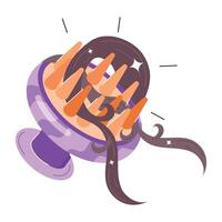 WebA flat style sticker of scalp massager vector