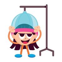 WebHair steamer sticker designed in flat style vector