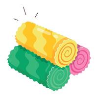 WebA sticker of bath towels in flat style vector