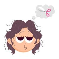WebA flat sticker showing rough hair vector