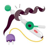 WebA flat style sticker of a wand curling vector