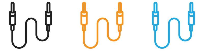 AUX cable icon logo set collection for web app ui vector