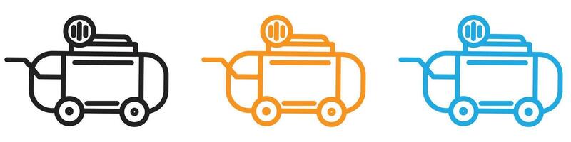 Air compressor pump icon logo set collection for web app ui vector