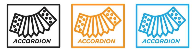 Accordion icon logo set collection for web app ui vector