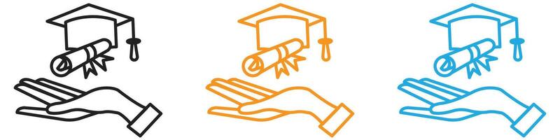 Accessible or free education icon logo set collection for web app ui vector
