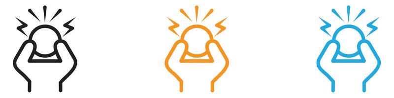 Anxiety icon logo set collection for web app ui vector
