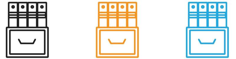 Archive folders icon logo set collection for web app ui vector
