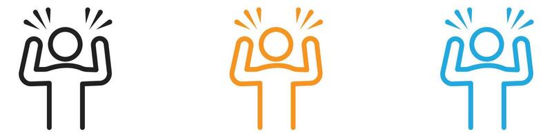 Angry person icon logo set collection for web app ui vector