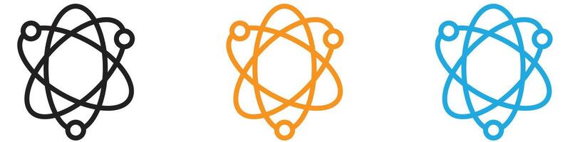Atom scientific icon logo set collection for web app ui vector