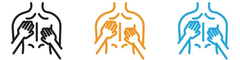 Back massage icon logo set collection for web app ui vector