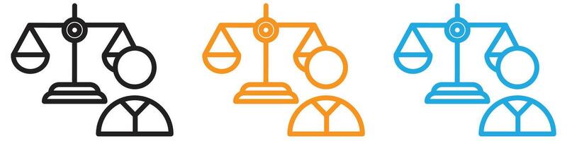 Attorney in law icon logo set collection for web app ui vector