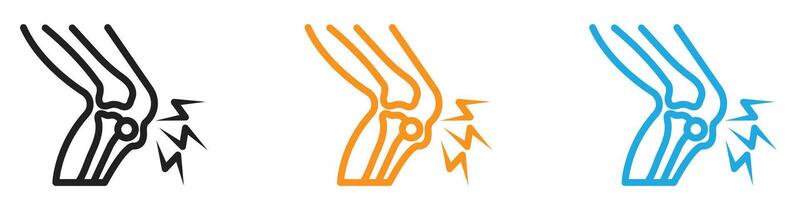 Arthritis knee joint pain icon logo set collection for web app ui vector