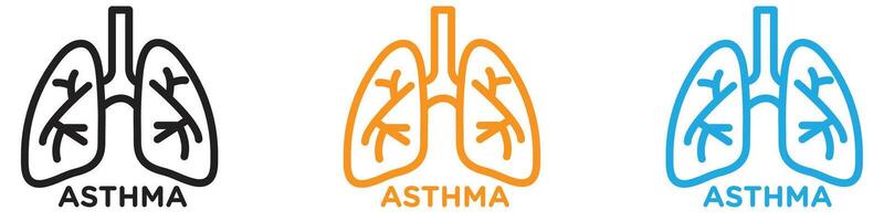 Asthma icon logo set collection for web app ui vector