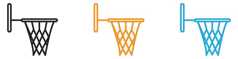 Basketball Hoop icon logo set collection for web app ui vector