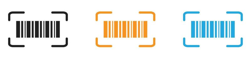 Bar code scanner icon logo set collection for web app ui vector