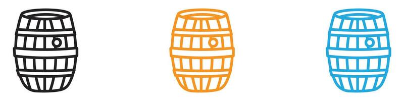Barrel of beer icon logo set collection for web app ui vector