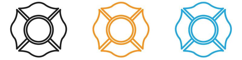 Blank Fire Department badge icon logo set collection for web app ui vector