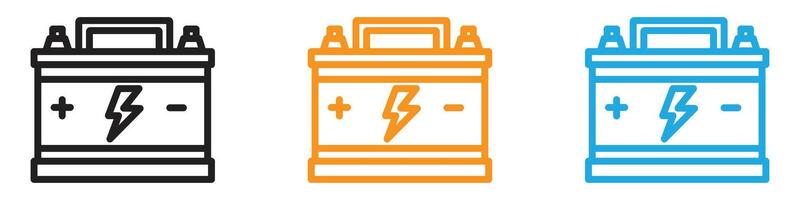 Car battery icon logo set collection for web app ui vector