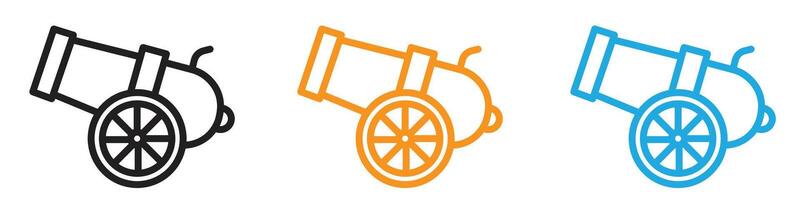 Cannon icon logo set collection for web app ui vector