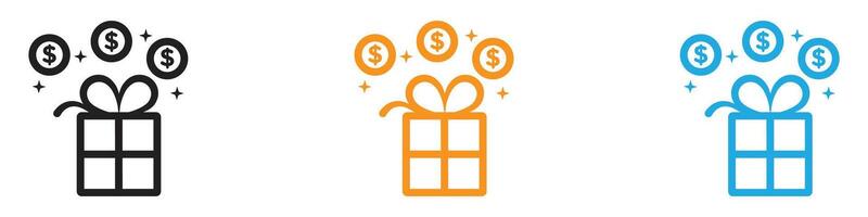 Cash bonus icon logo set collection for web app ui vector
