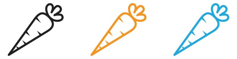 Carrot icon logo set collection for web app ui vector