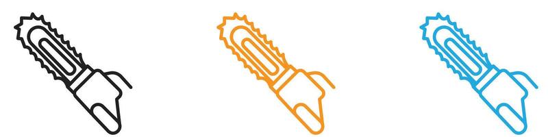 Chainsaw icon logo set collection for web app ui vector