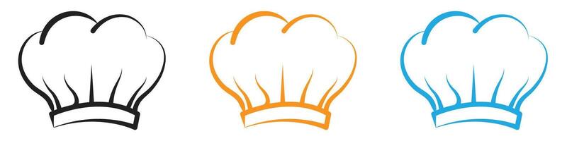 Chef hat icon logo set collection for web app ui vector