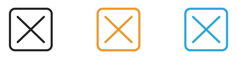 Close button icon logo set collection for web app ui vector