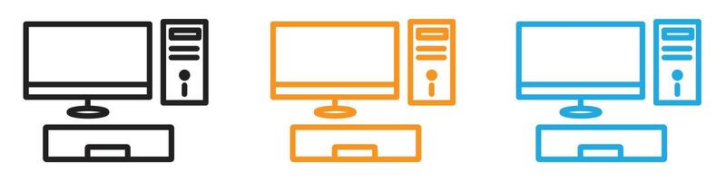 Computer icon logo set collection for web app ui vector