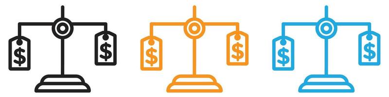 Compare price icon logo set collection for web app ui vector