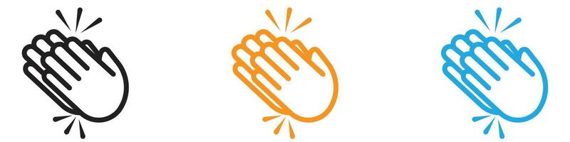 Clapping hand icon logo set collection for web app ui vector