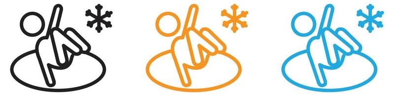 Cold plunge icon logo set collection for web app ui vector