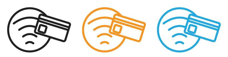 Contactless Payment icon logo set collection for web app ui vector