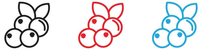 Cranberry icon logo set collection for web app ui vector