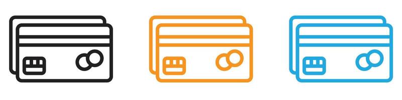 Credit card icon logo set collection for web app ui vector