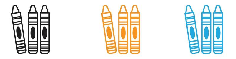 Crayons icon logo set collection for web app ui vector
